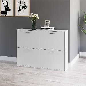 HOMCOM Shoe Cabinet 120Lx24Wx81H cm Particle BoardWhite   Aosom UK