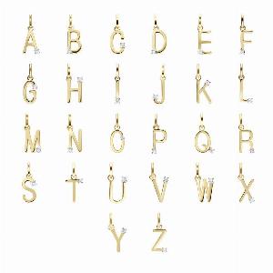 Initial Diamond Letter Necklace In 9ct Yellow Gold
