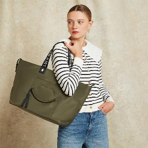 Bay Leaf Green Nylon Macy Tote Bag Bay Leaf Green Nylon Macy Tote Bag
