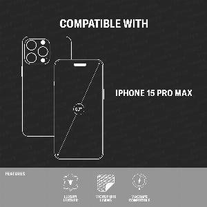 iPhone 15 Pro Max Slimline Leather Bumper Case MagSafe Compatible Black