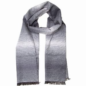Winterschal Seidenflanell Farbverlauf schwarz grau