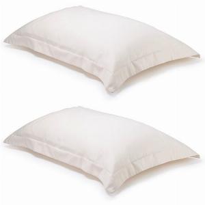 Pair of Natural Oxford Organic Cotton Sateen Weave Pillowcases