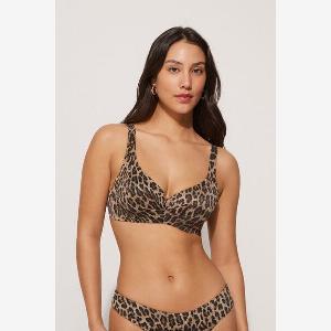 Tezenis Haut de Maillot de Bain Balconnet Légèrement Rembourré Bright Leopard Femme Animalier Taille S
