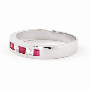 Ruby  White Topaz Annalise Classic Mosaic Ring in Sterling Silver
