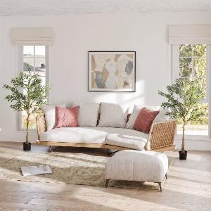 Set of 2 5ft 150cm Decorative Artificial Plant Silk Olive Tree with 720 Leaves and 32 Olive Fruits in Pot Fake Plant for Home Office Living Room Indoor Decor