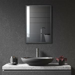 kleankin Armoire miroir de salle de bain armoire murale armoire à glace avec 1 porte et 2 étagères en acier 40 x 12 x 60 cm noir   Aosom France