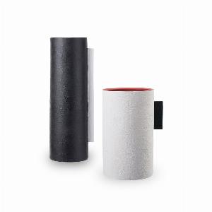 Santi II Ceramic Vase  Black Orange  Red