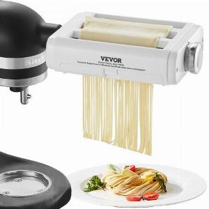 VEVOR 3 in 1 Manuelle Nudelmaschine Edelstahl Edelstahl Frische Manuell Pasta Walze Maschine Italienische Flachteigmaschine Pastamaker inkl Reinigungsbürste für Spaghetti Lasagne Tagliatelle Rot