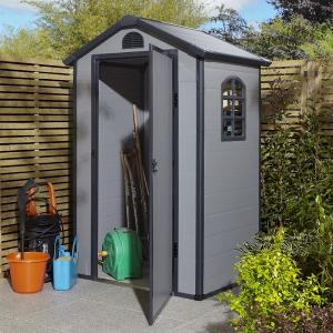 Rowlinson Airevale 4x3 Apex Plastic Shed  Light Grey