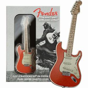 1 oz Silver Fiesta Red Fender Stratocaster Coin 2022