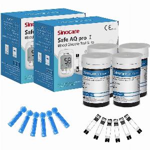 Sinocare Safe AQ Pro I Misuratore di glucosio nel sangue Kit glucometro Tester del diabete Misuratore medico di zucchero nel sangue o solo strisce reattive Lancette  100 pezzistriscelancette  mmoll