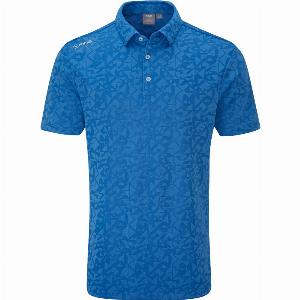 Ping 2025 geo camo golf polo shirt  tidal blue  xl
