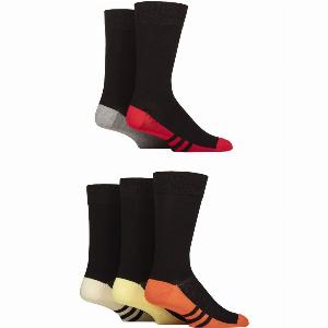 33 Discount Mens 5Pack SOCKSHOP Wildfeet Bamboo Socks RedGreyOrange