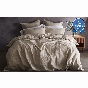 Get 15 Discount on Super King Sage Lazy Linen Duvet Cover