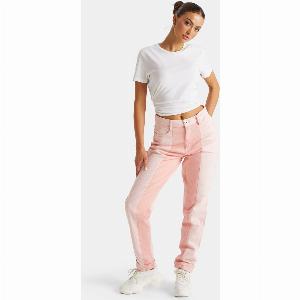 Urban Bliss Pink Spliced colour block Mom Jeans 10