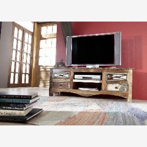 Meuble TV 140x45 Bois de récupération laqué Multicolore NATURE OF SPIRIT 01