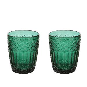 Set 2 bicchieri acqua in vetro verde Amalia