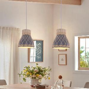 Handmade Rattan Pendant Light Natural Woven Ceiling Lamp for Dining Room Kitchen  Living Room