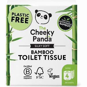 The Cheeky Panda Plastic Free Bamboo Toilet Tissue  4 Rolls