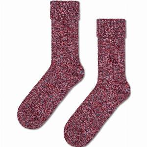 Blue Folded Cuff Crew Sock  Fun  Colorful Novelty Socks