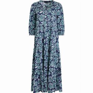 Weird Fish Lainey Printed Seersucker Midi Dress Aqua Marine Size 16