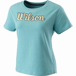 Wilson Sript Eco Tshirt Femmes  Bleu  Jaune