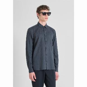 Sconto 30 su camicia regular fit Barcellona in misto cotone astratto