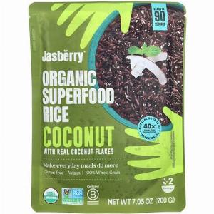 Jasberry Organic Superfood Rice Coconut with Real Coconut Flakes 705 oz 200 g