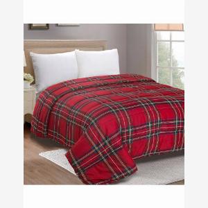 Trapunta Matrimoniale Tessuto in Velluto TARTAN Piumone Invernale Natalizio