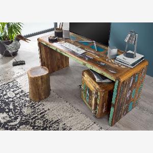 Bureau 170x65 Bois de récupération laqué Multicolore FREEZY 40
