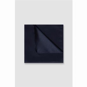 Limehaus Navy Blue Plain Pocket Square 0 Navy Blue