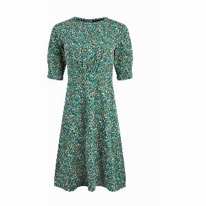 Weird Fish Cassandra Organic Cotton Jersey Swing Dress Frosty Spruce Size 16