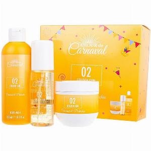 Amour De Carnaval  Golden Sun Luxurious 3 Piece Gift Set 300mL Body Wash  100mL Body Mist  240mL Body Lotion  Caramel  Pistachio Scent