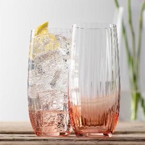 Galway Crystal Erne Hiball Glasses Set of 2 in Blush Now 1195