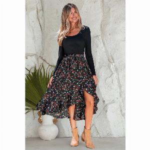 Robe florale fendue sur le côté