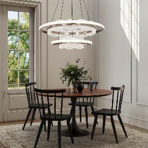 Modern Luxe Aluminum Chandelier with Sleek Acrylic Design