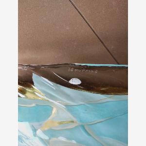 Coppia di appliqueplafoniere in vetro di Murano azzurro La Murrina