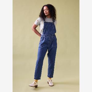 Joanie Clothing Leanne Mid Wash Denim Dungarees US 18
