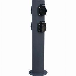 HEITRONIC 4fachEnergieverteiler TOKIO aus Edelstahl anthrazit IP44 Höhe 45 cm