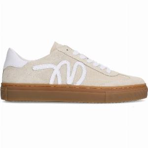 Beigefarbene VelourslederSneaker