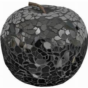 Clisson Decorative Mosaic Glass Apple Fruit In Black