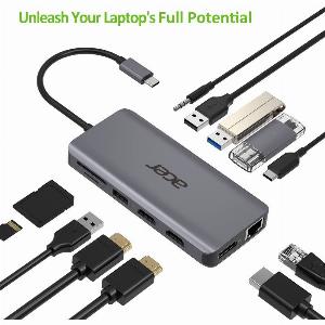Acer Adaptateur Multiport USB TypeC Hub 12 en 1  Argent