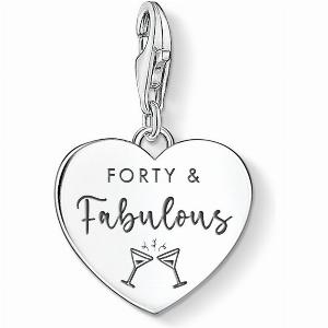 THOMAS SABO Charm Club Silver Forty  Fabulous Heart Charm For Women