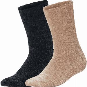 esmara Lot de 2 paires de chaussettes douces femme beigenoir 3942