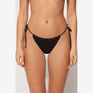Tezenis Bas de Bikini Brésilien Coulissant Lien Recyclé Femme Noir Taille M
