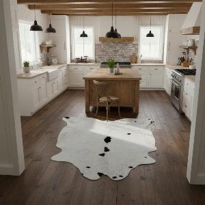 Black Speckled White Cowhide Peltry Rug High Quality Cowhide RugSize 169 cm x 210 cm  665 inch x 826 inch
