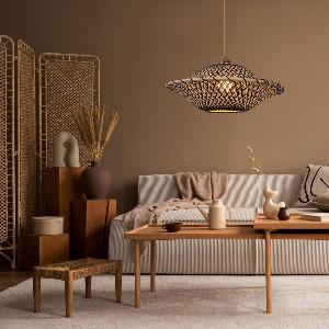 Enjoy 27 Discount on Elegant Black and Natural Bamboo Pendant Light