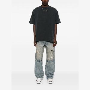 Tshirt Nera in Cotone con Logo Stampato