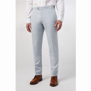 Alexandre Tailored Fit Soft Blue Linen Mens Trousers