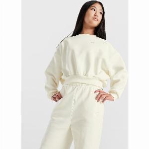 Économisez 30  sur le sweatshirt cropped en molleton Nike pour filles  Crème